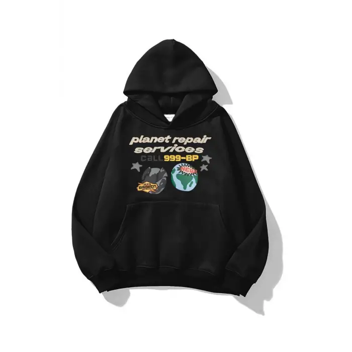 Unisex Planet Repair Sweatshirt Siyah