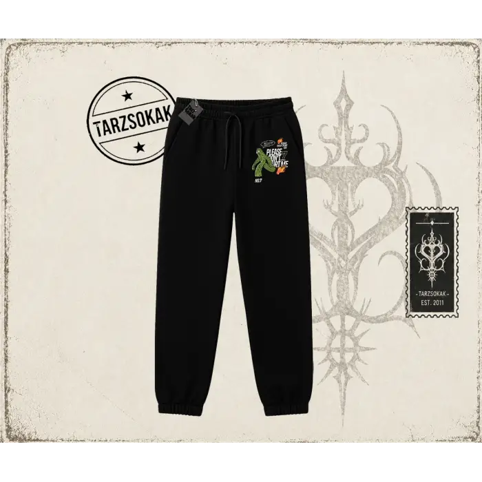 Unisex Please Dont Hurt Me Unisex Jogger Eşofman Altı Beyaz