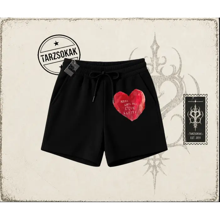 Unisex Please Write Me a Love Letter Unisex Şort Beyaz