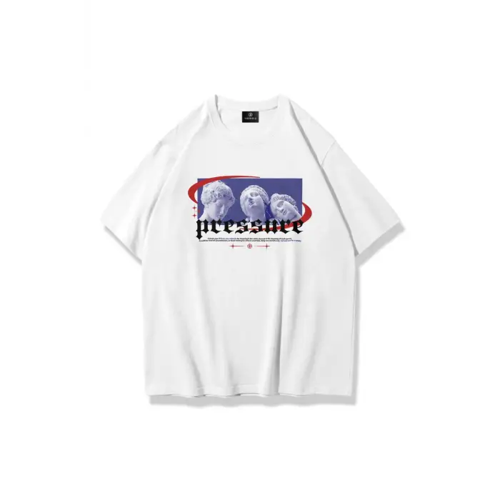 Unisex Pressure Tshirt Beyaz