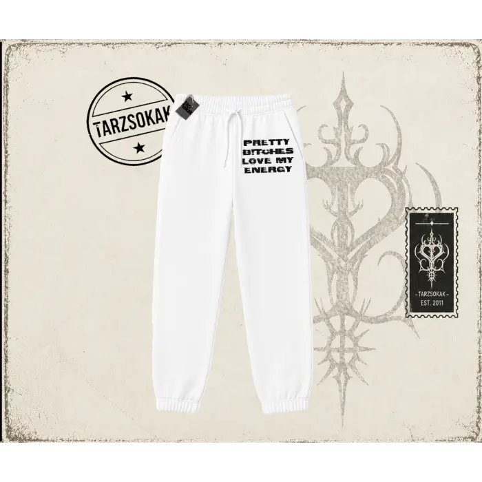Unisex Pretty Unisex Jogger Eşofman Altı Beyaz