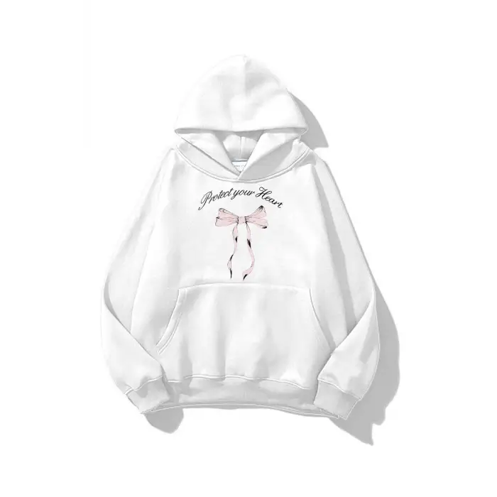 Unisex Protect Your Heart Sweatshirt Beyaz