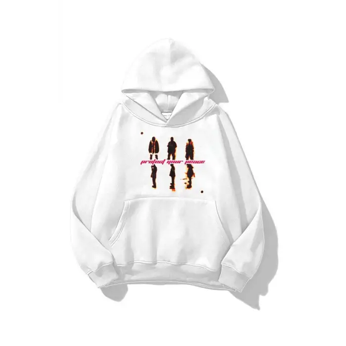 Unisex Protect Your Peace Sweatshirt Beyaz