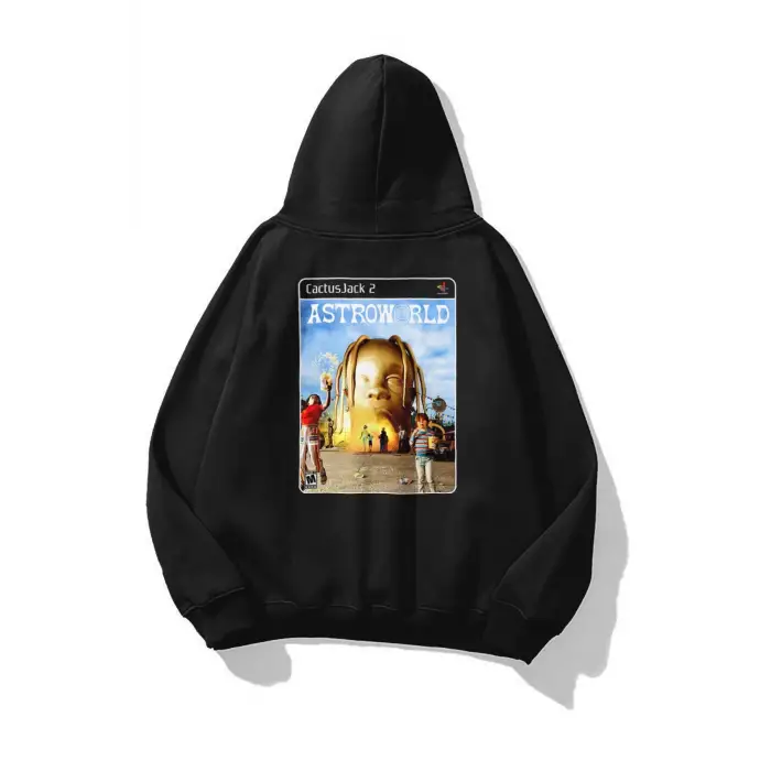 Unisex Ps2 Astroworld Sweatshirt Siyah