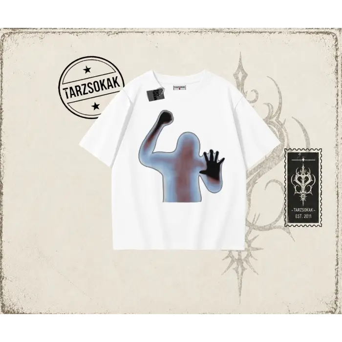 Unisex Psycho Oversize Unisex Tişört Beyaz