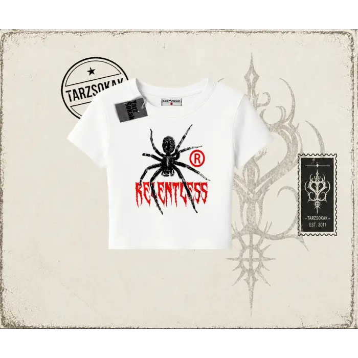 Unisex Relentless Kadın Baby Tee Beyaz