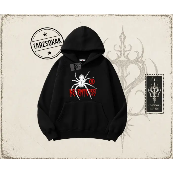 Unisex Relentless Oversize Unisex Kapşonlu Sweatshirt Beyaz