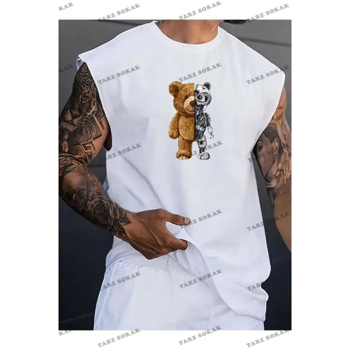 Unisex  ROBOKİT BASKILI KOLSUZ