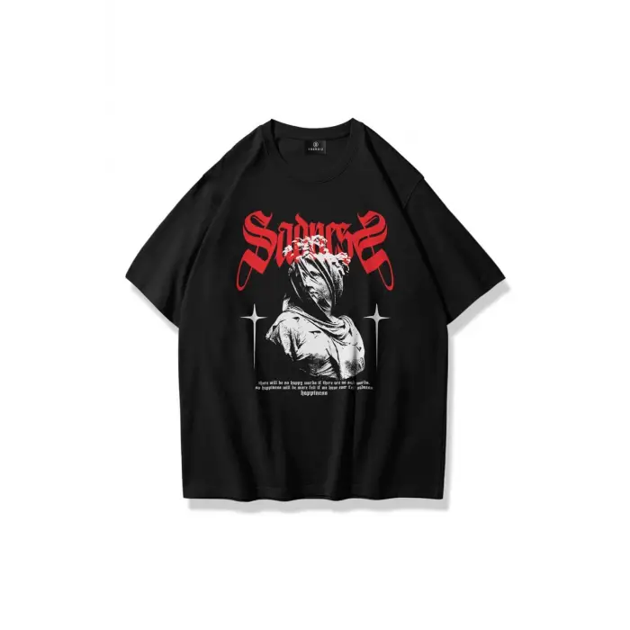 Unisex Sadness Tshirt Siyah