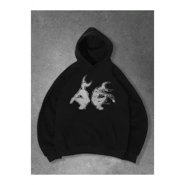 Unisex Satans Sweatshirt Siyah