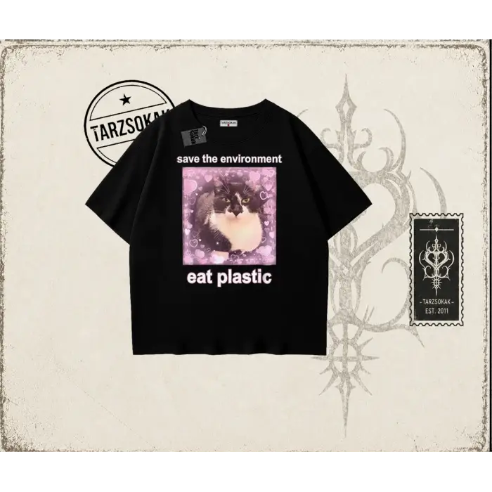 Unisex Save The Environment Oversize Unisex Tişört Beyaz