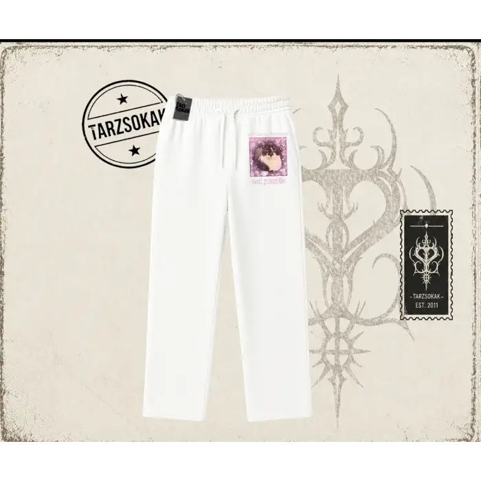 Unisex Save The Environment Unisex Baggy Eşofman Altı Beyaz