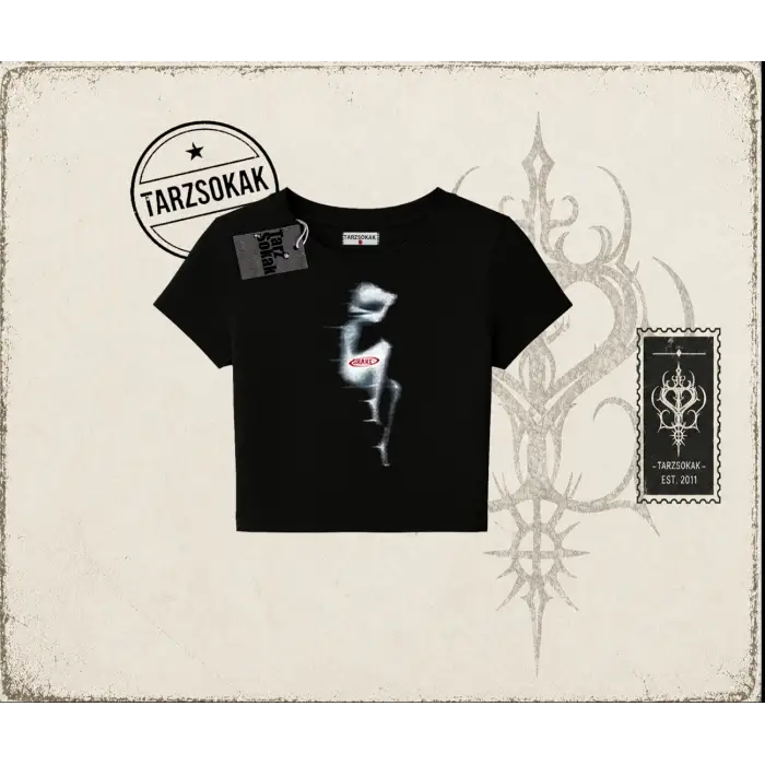 Unisex Shake Kadın Baby Tee Beyaz