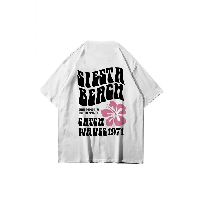 Unisex Siesta Beach Beyaz Tshirt