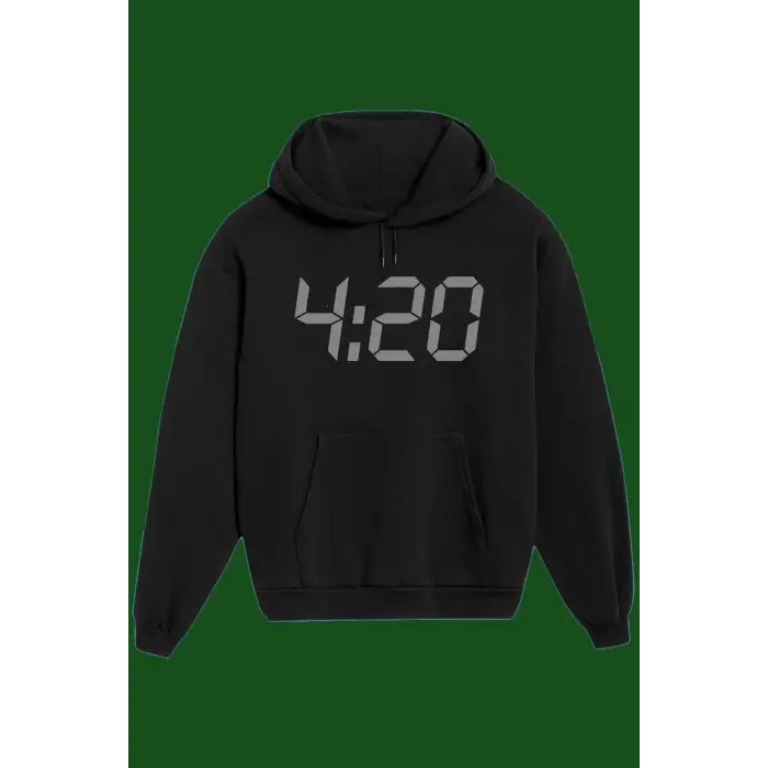 Unisex Siyah 4.20 Baskılı Sweatshirt