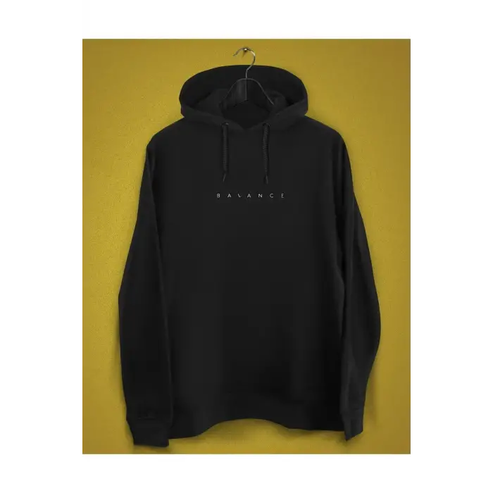 Unisex Siyah Balance Baskılı Sweatshirt