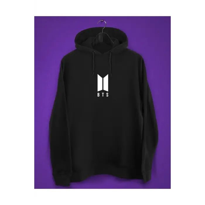 Unisex Siyah Bts Baskılı Sweatshirt