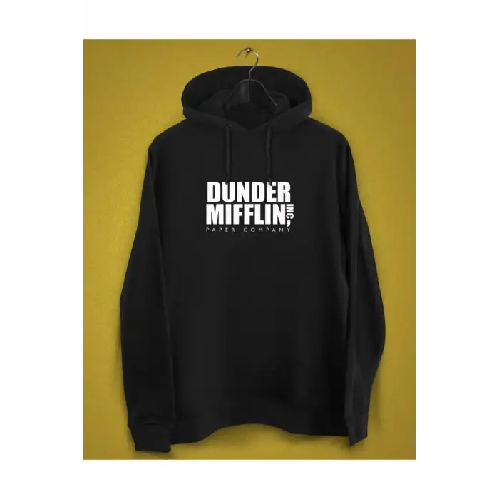 Unisex Siyah The Office- Dunder Mıfflın Baskılı Sweatshirt
