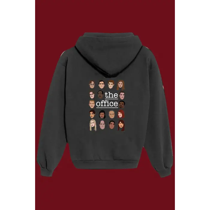 Unisex Siyah The Office Sırt Baskılı Sweatshirt