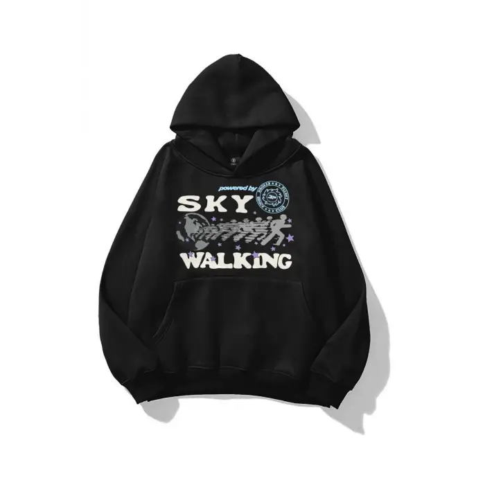 Unisex Sky Walking Sweatshirt Siyah