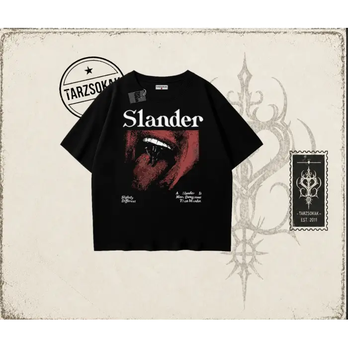 Unisex Slander Oversize Unisex Tişört Beyaz