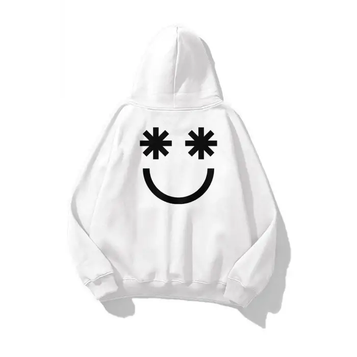 Unisex Smiley Sweatshirt Beyaz