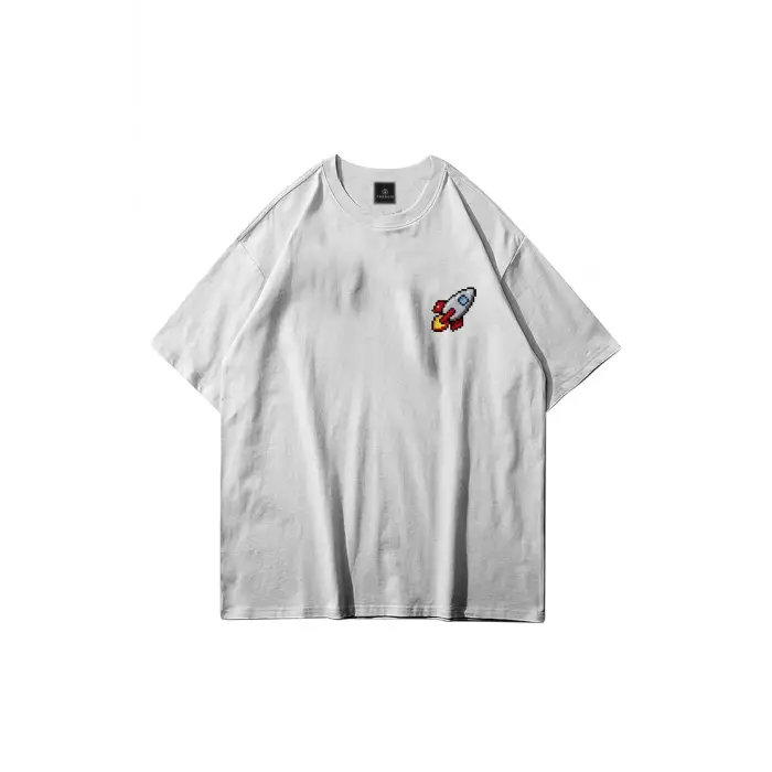 Unisex Spaceship Beyaz Tshirt