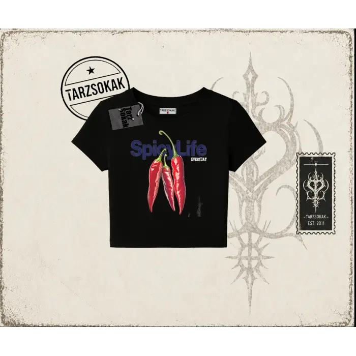 Unisex Spicylife Kadın Baby Tee Beyaz