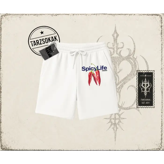Unisex Spicylife Unisex Şort Beyaz