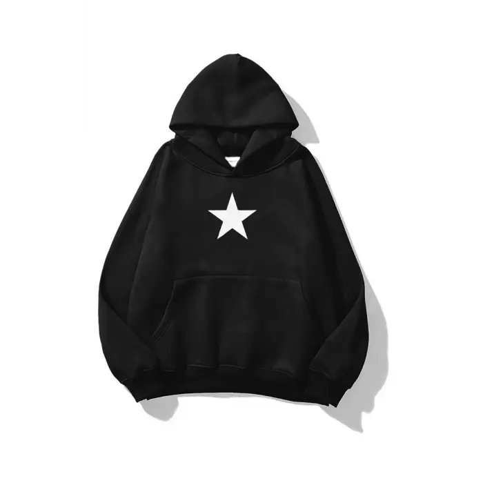 Unisex Star Sweatshirt Siyah