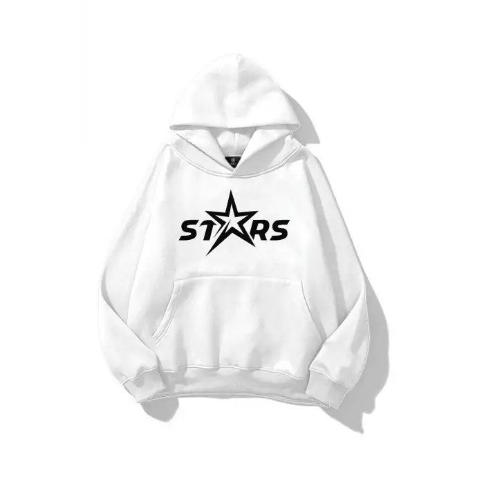 Unisex Stars Sweatshirt Beyaz