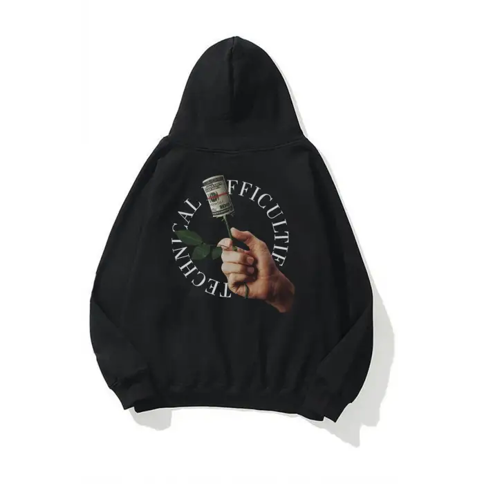 Unisex Technical Difficulties Siyah Sweatshirt