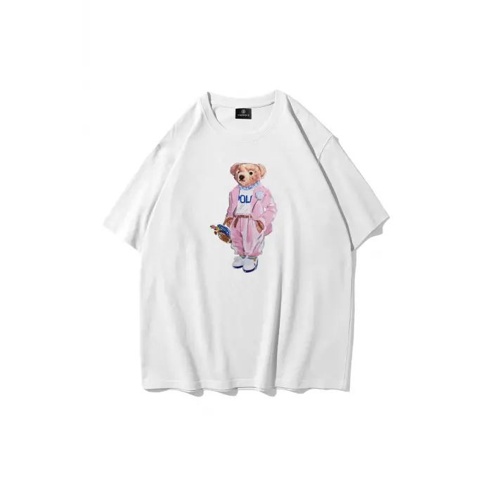 Unisex Teddy Beyaz Tshirt