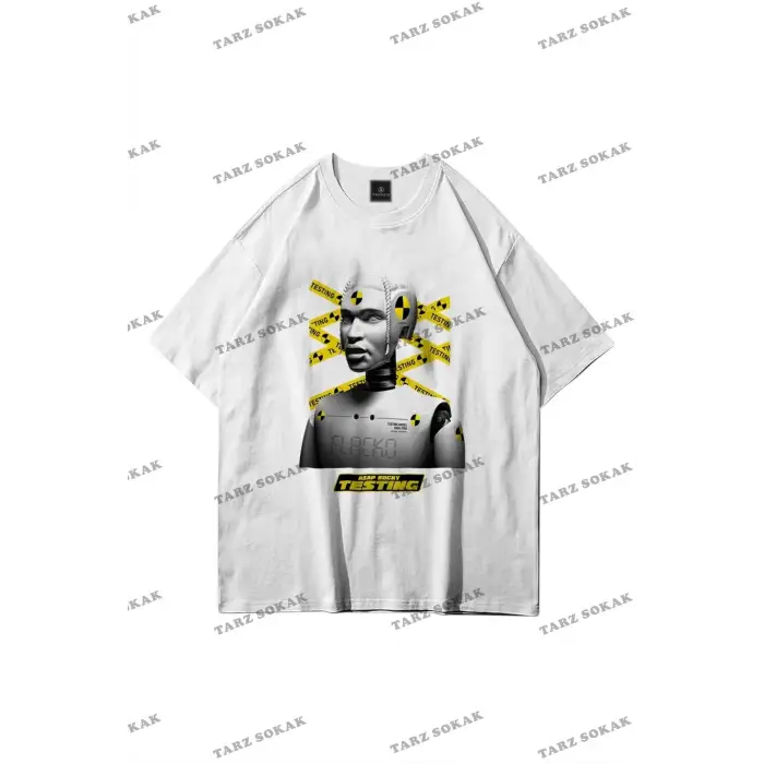 Unisex Testing Asap Rocky Beyaz T