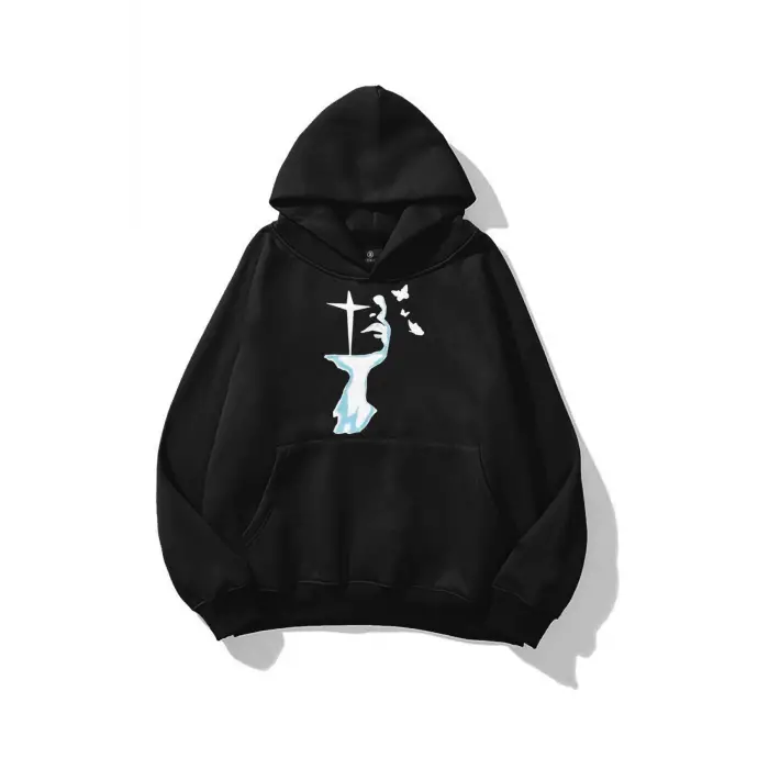 Unisex Tiny Butterfly Sweatshirt Siyah