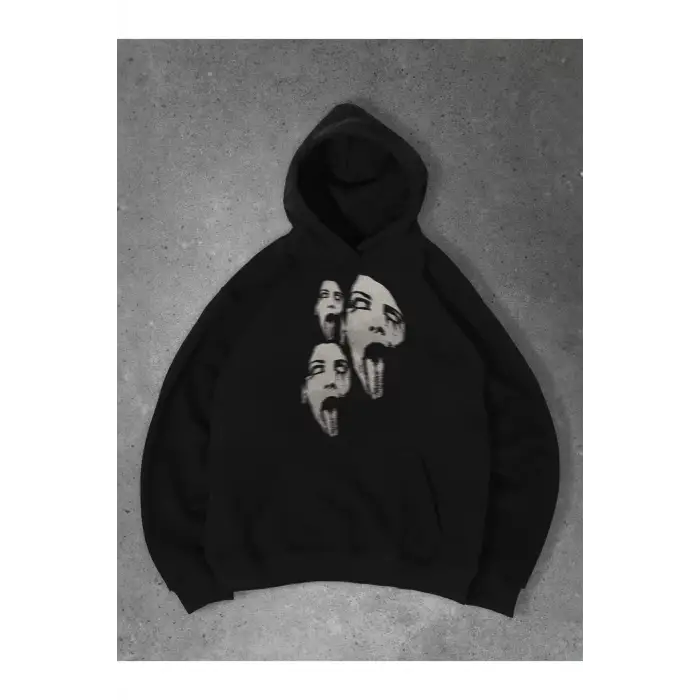 Unisex Triple Scream Sweatshirt Siyah