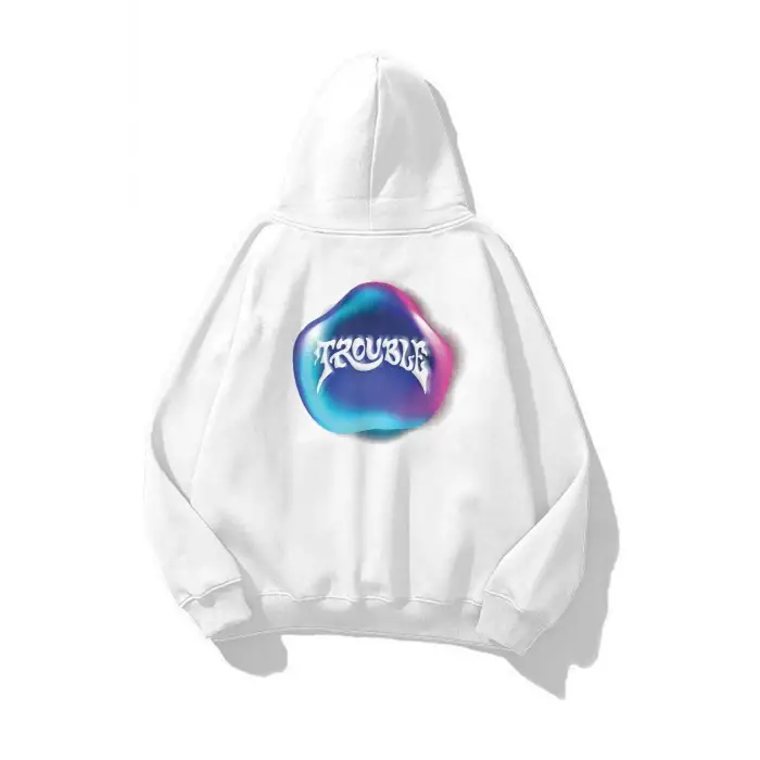 Unisex Trouble Sweatshirt Beyaz