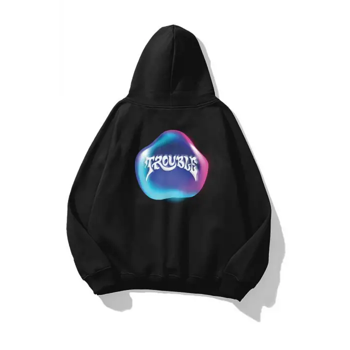 Unisex Trouble Sweatshirt Siyah