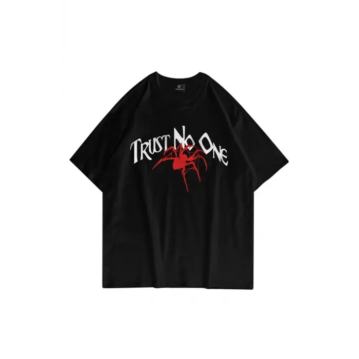 Unisex Trust No One Siyah Tshirt
