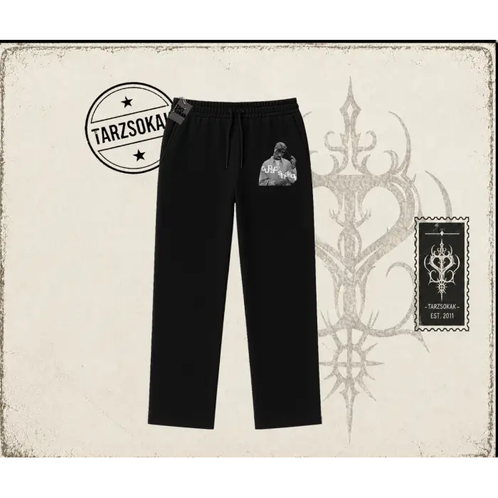 Unisex Tupac Shakur Unisex Baggy Eşofman Altı Beyaz