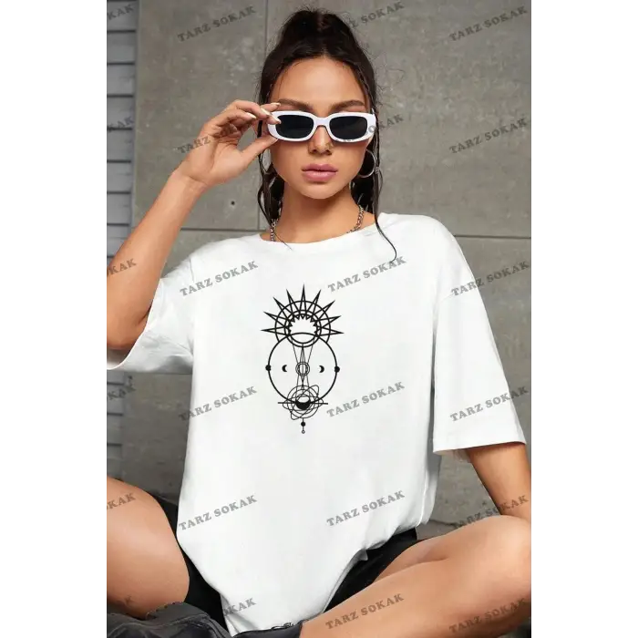 Unisex Tutulma Baskılı Oversize Boyfriend