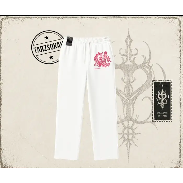 Unisex Tyyz Unisex Baggy Eşofman Altı Beyaz