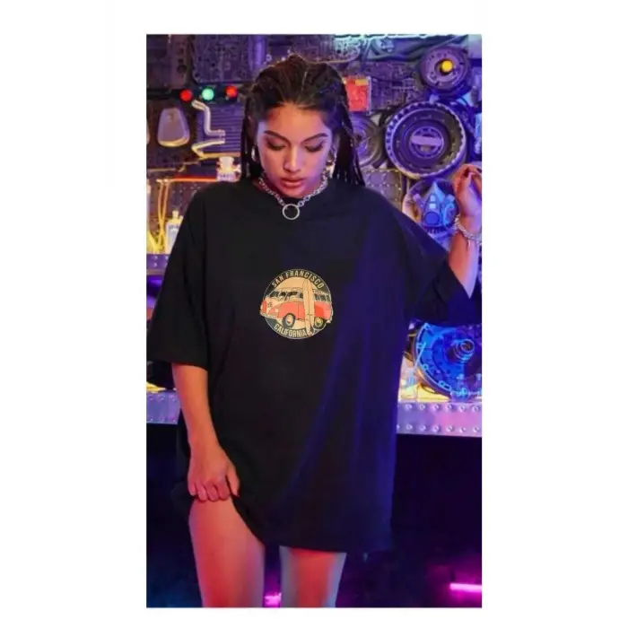 Unisex Vosvos Baskılı Pamuklu Penye Tshirt