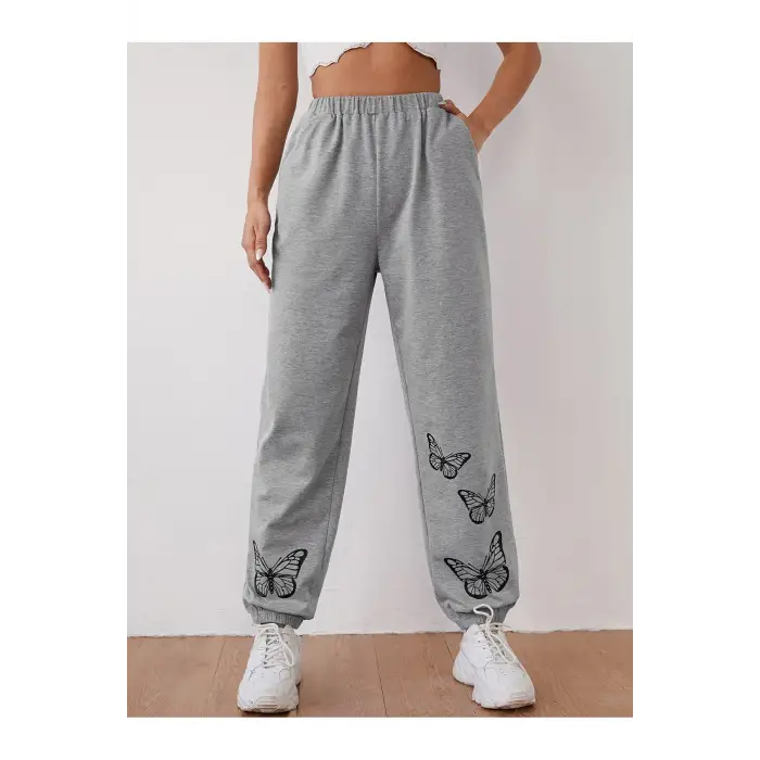 Unity Beli Lastikli Kelebek Desenli Jogger Pantolon