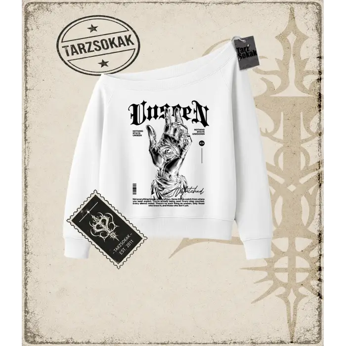 UNSEEN   Kadın Kayık Yaka Sweatshirt