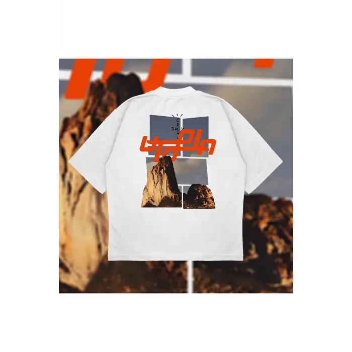 Utopia Mountains Vintage Oversize Unisex Pamuklu Nefes Alan Kalın Kumaşlı