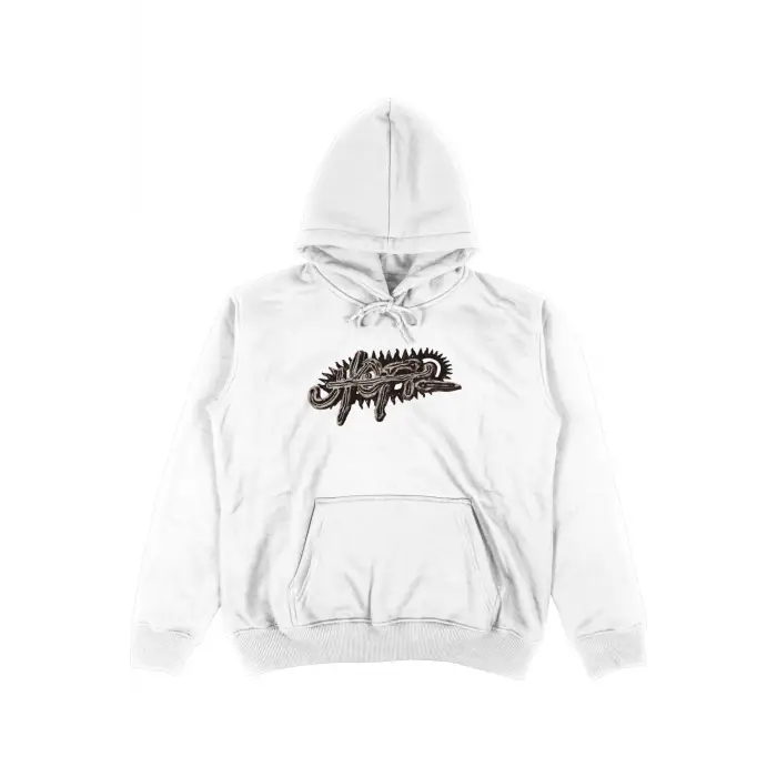 Utopia Travis Scott Oversize Unisex Kapüşonlu Sweatshirt Hoodie Beyaz