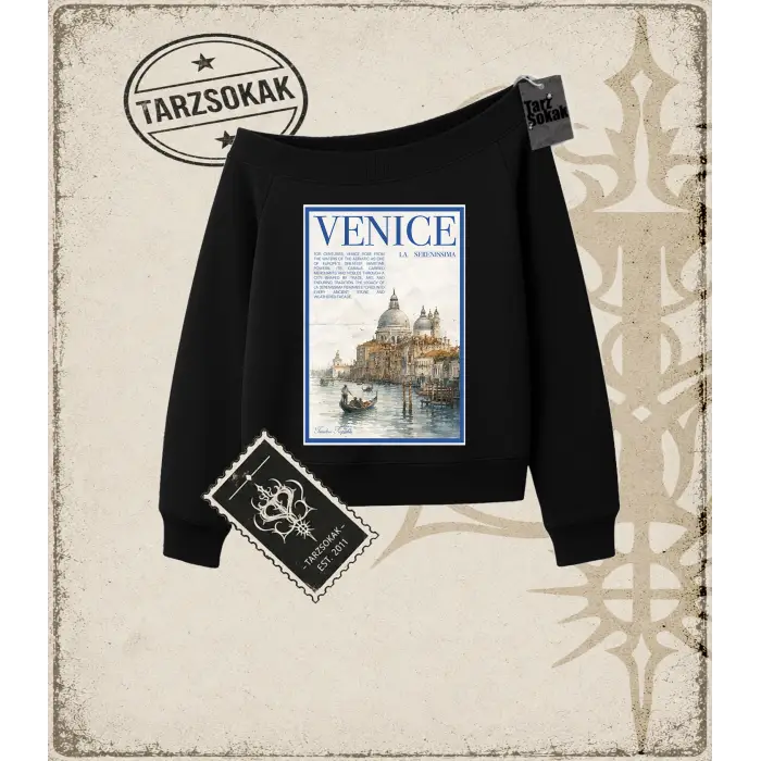 VENICE Kadın Kayık Yaka Sweatshirt