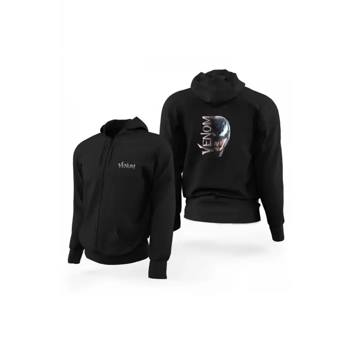 Venom Fermuarlı Kaps?onlu Sweatshirt 12930