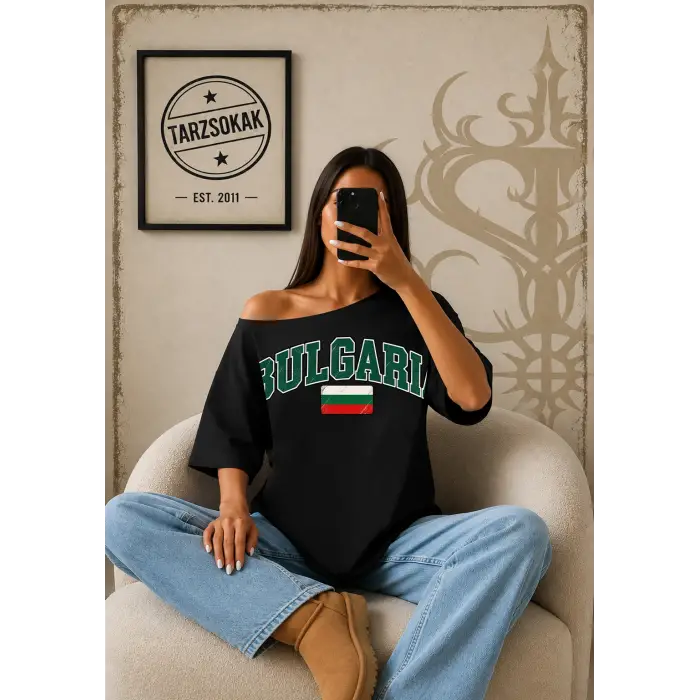 Vintage BULGARIA Baskılı Unisex Oversize